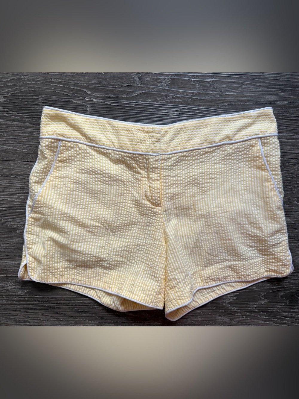 Women's Yellow Seersucker Shorts